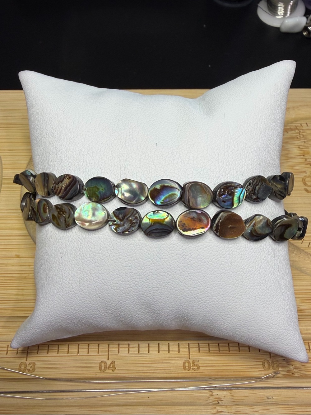 🌈 Natural Abalone Shell Double-Wrap Bracelet / Choker Necklace